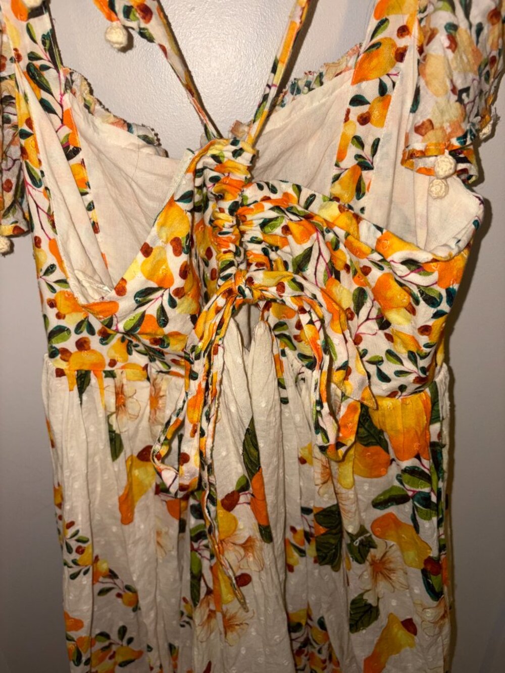 Farm Rio Off White Cashew Crossed Back Maxi Dress - Size M - Picture 6 of 6